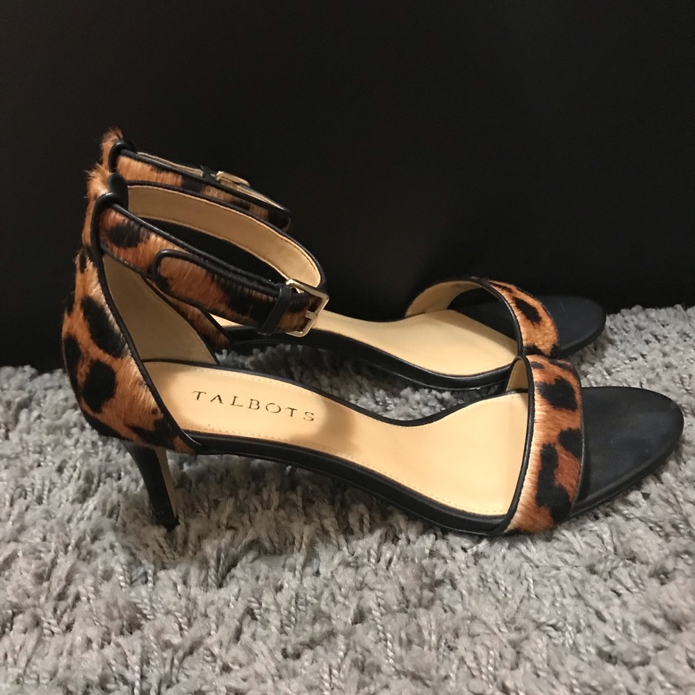 Leopard print kitten heels
